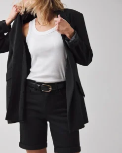 24/7 Black Knee Shorts