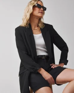 24/7 Black Knee Shorts