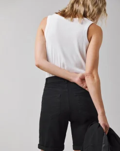 24/7 Black Knee Shorts