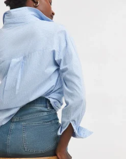 24/7 Blue Midi Denim Skirt