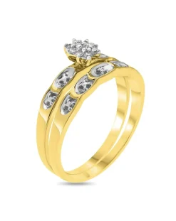 9 Carat Gold and Diamond Two Piece Bridal Ring Set