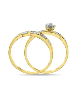 9 Carat Gold and Diamond Two Piece Bridal Ring Set