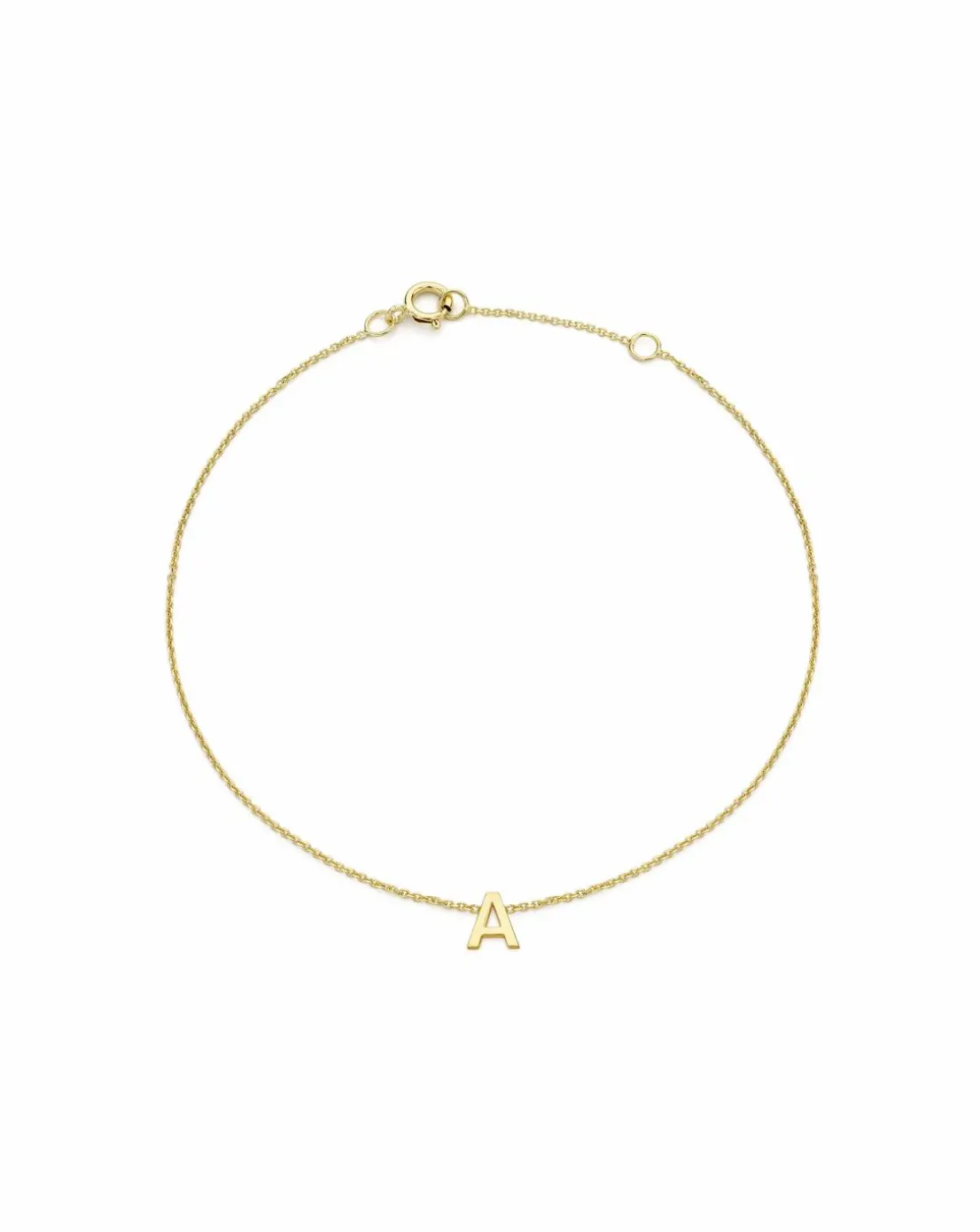 9 Carat Gold A-Z Initial Bracelet