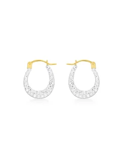 9 Carat Gold Crystalique Creole Earrings