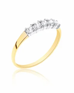 9 Carat Gold Five stone Cubic Zirconia Ring