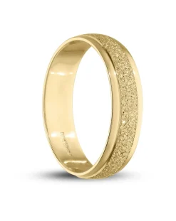 9 Carat Gold Sparkle D Shape 4mm Wedding Band