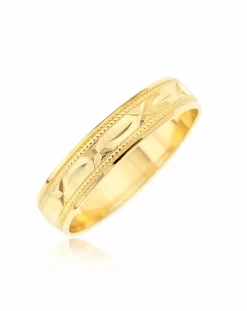 9 carat Sealed with a Kiss Diamond Cut Ladies Wedding Band