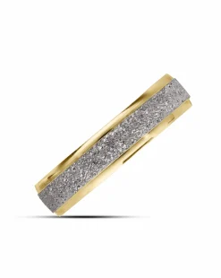 9 Carat Yellow Gold 2 tone Sparkle 4mm Wedding Ring