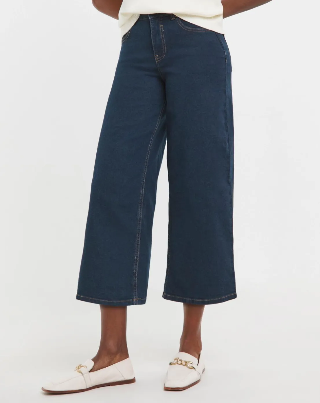24/7 Indigo Wide Crop Jeans