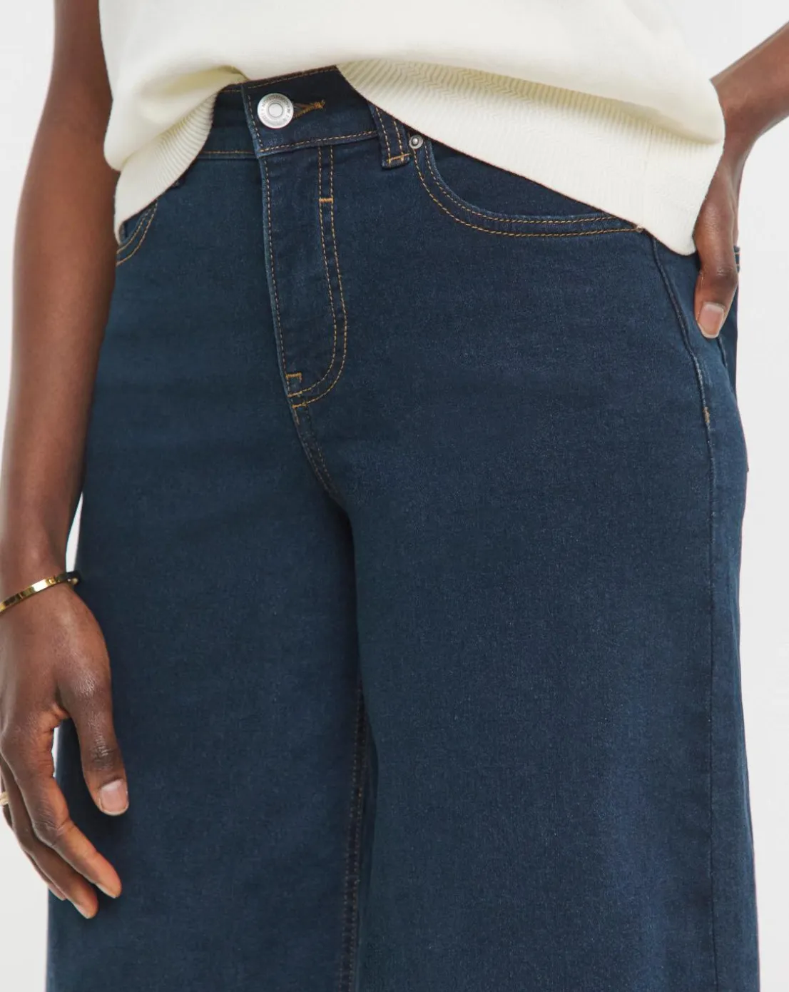 24/7 Indigo Wide Crop Jeans