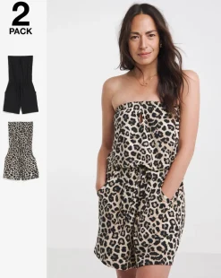 2 Pack Bandeau Playsuits