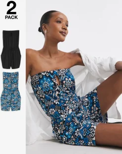 2 Pack Bandeau Playsuits