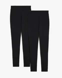 2 Pack Black Jersey High Waisted Leggings