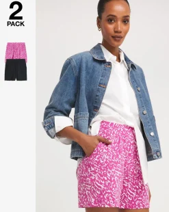 2 Pack Black/Print Jersey Shorts