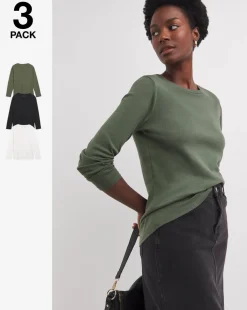 3 Pack Crew Neck Long Sleeve T-Shirts