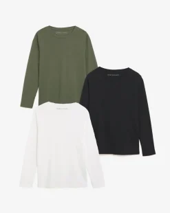 3 Pack Crew Neck Long Sleeve T-Shirts