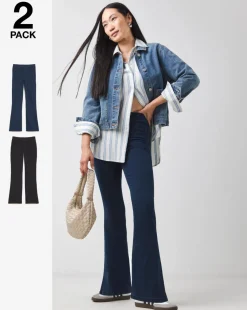 2 Pack Indigo/Black Bootcut Jeggings