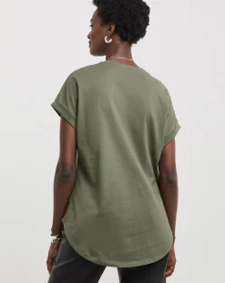 2 Pack Short Sleeve Curved Hem Longline top