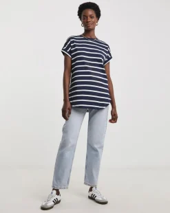 2 Pack Short Sleeve Curved Hem Longline top