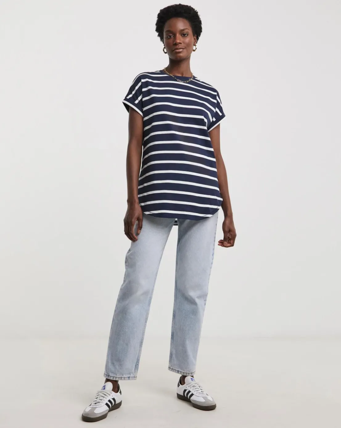 2 Pack Short Sleeve Curved Hem Longline top