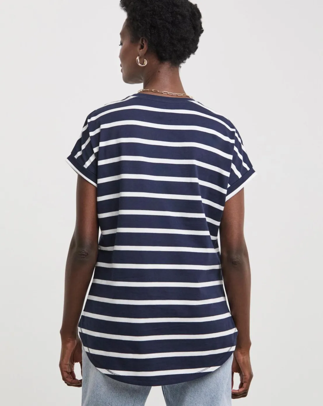 2 Pack Short Sleeve Curved Hem Longline top