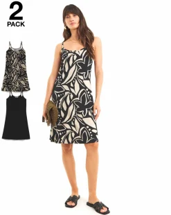 2 Pack Strappy Cami Dress