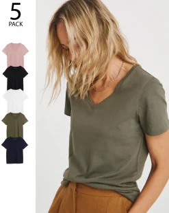 5 Pack The V Neck Short Sleeve T-Shirt