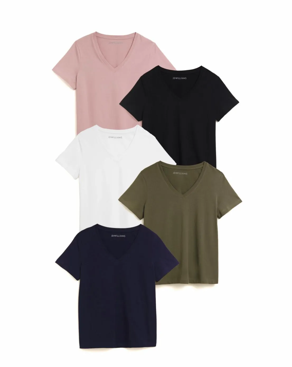 5 Pack The V Neck Short Sleeve T-Shirt