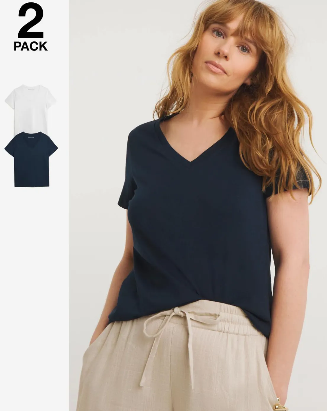 2 Pack V Neck T-Shirts