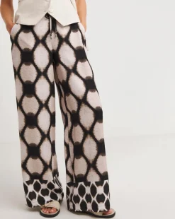 Abstract Herringbone Wide Leg Trouser