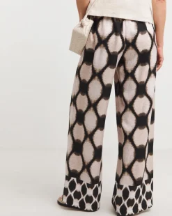 Abstract Herringbone Wide Leg Trouser