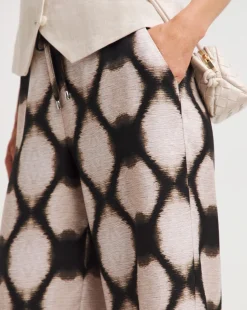 Abstract Herringbone Wide Leg Trouser