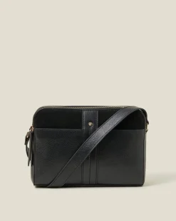 Accessorize Leather Double Zip X Body