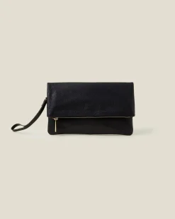 Accessorize Leather Foldover Clutch