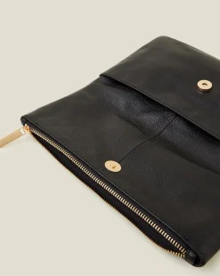 Accessorize Leather Foldover Clutch