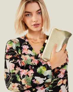 Accessorize Metallic Clutch Bag