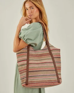 Accessorize Stripe Raffia Shoulder