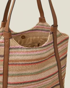 Accessorize Stripe Raffia Shoulder