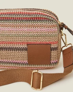 Accessorize Stripe Raffia X Body