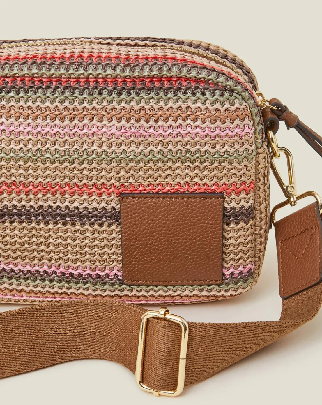 Accessorize Stripe Raffia X Body