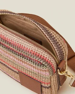 Accessorize Stripe Raffia X Body