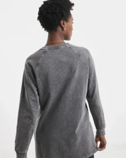 Acid Wash Basic Longline Sweatshirt
