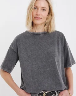 Acid Wash Dropped Shoulder T-Shirt