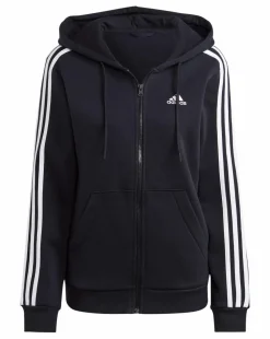 adidas 3 Stripes Fleece Full Zip Hoodie