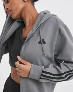 adidas 3 Stripes Full Zip Hoodie