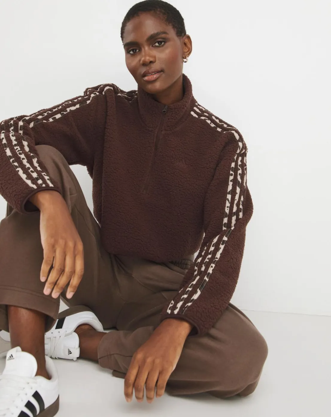 adidas Animal 3 Stripe 1/4 Zip Top