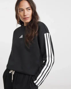 adidas Essentials 3 Stripes Fleece Sweatshirt