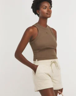 adidas Lounge Ribbed Crop Tank Top