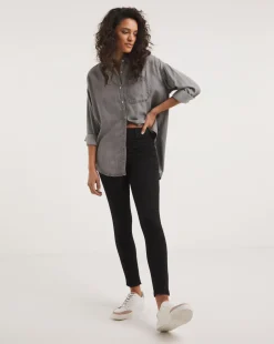 Amber Black Pull On Skinny Jeggings