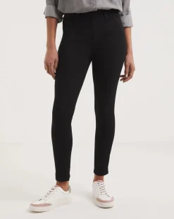 Amber Black Pull On Skinny Jeggings